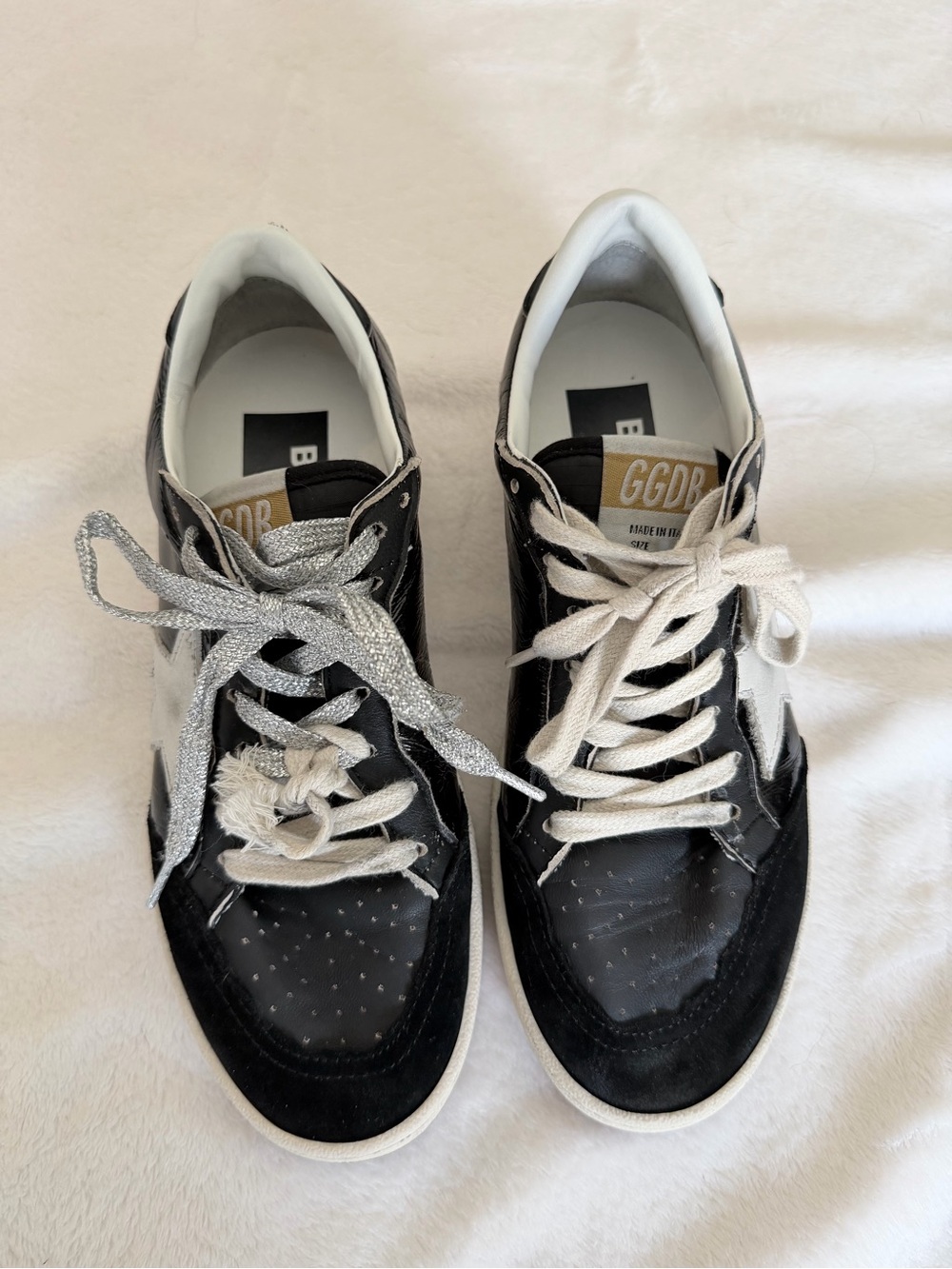 Golden Goose Black & White Low-Top Ballstar Sneakers